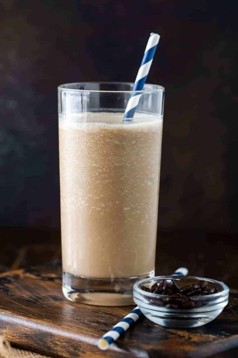 Easy Coffee Smoothie Recipe Garnish with Lemon