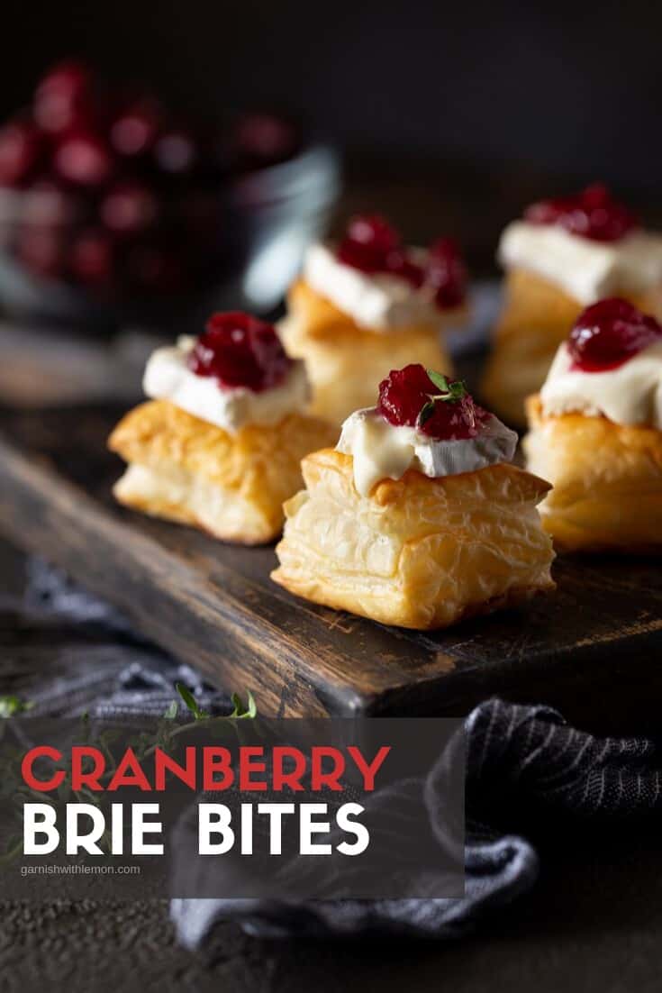 Cranberry Brie Bites An Easy Puff Pastry Appetizer Garnish With Lemon