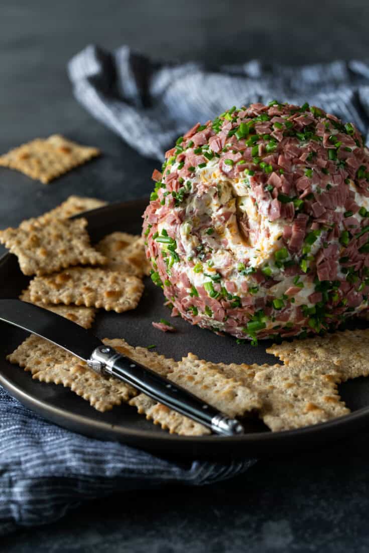 The BEST Chipped Beef Cheese Ball Recipe - Garnish with Lemon