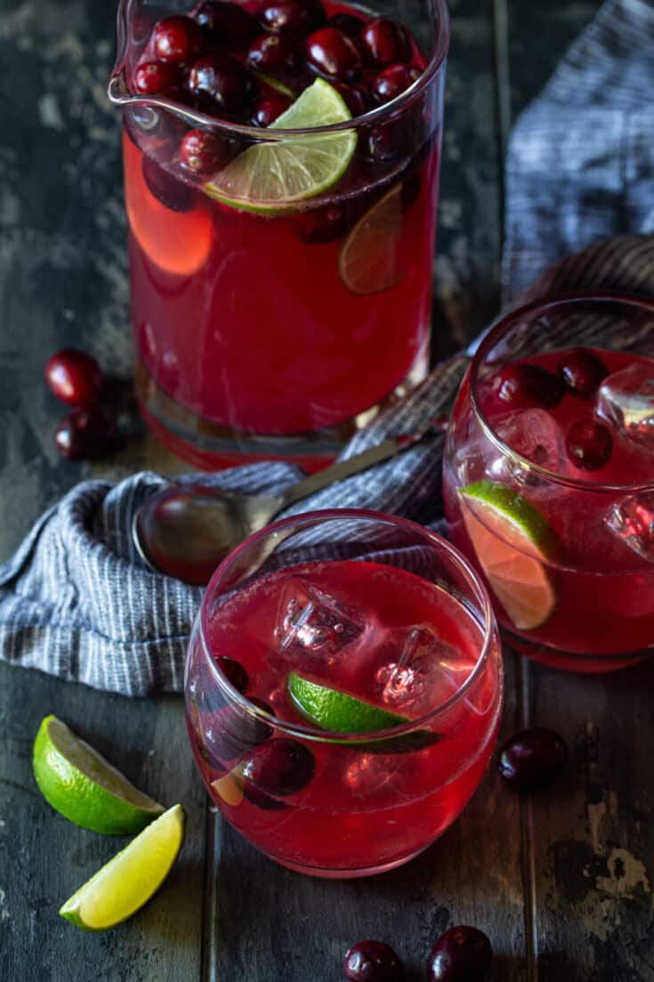 Cranberry Vodka Christmas Punch Recipe Easy Party Punch Garnish With Lemon