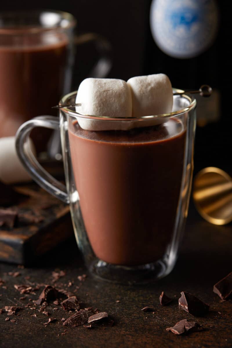 Spiked Hot Chocolate - Garnish with Lemon