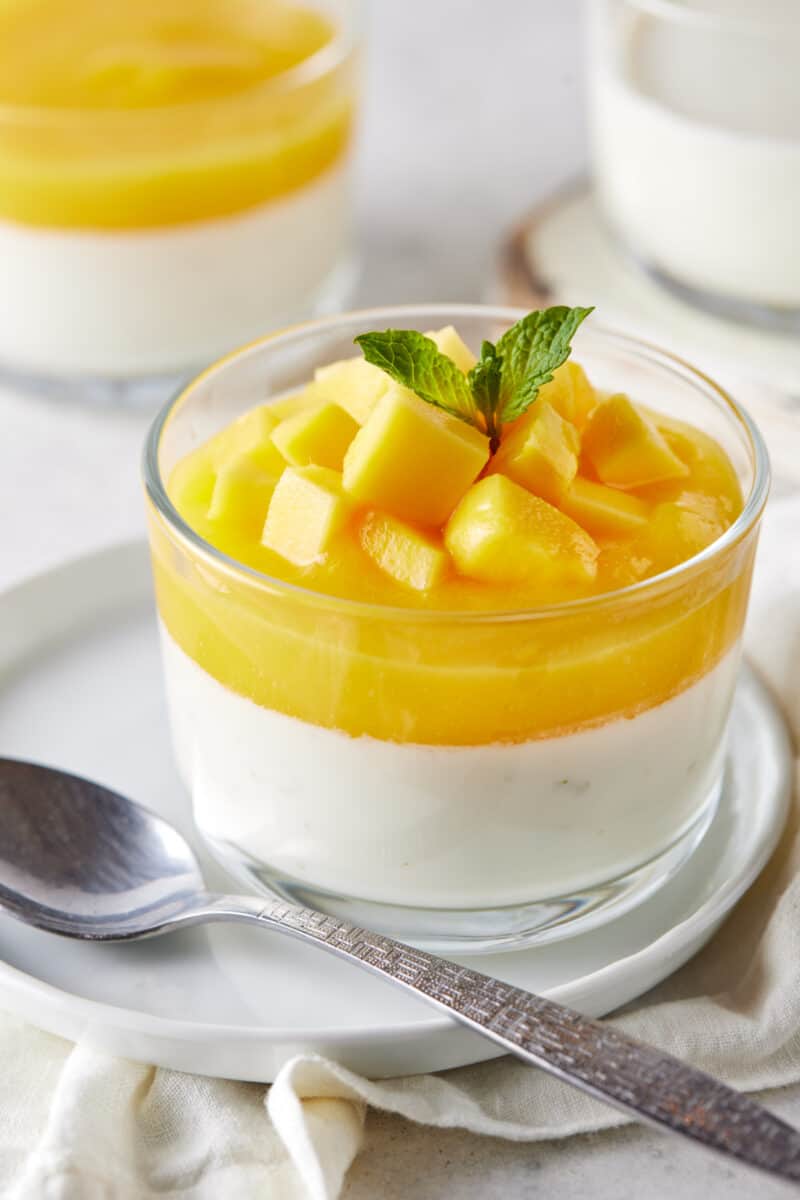 Mango Panna Cotta - Garnish with Lemon