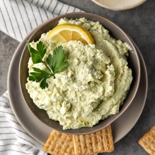 Lemon Artichoke Dip - Garnish with Lemon