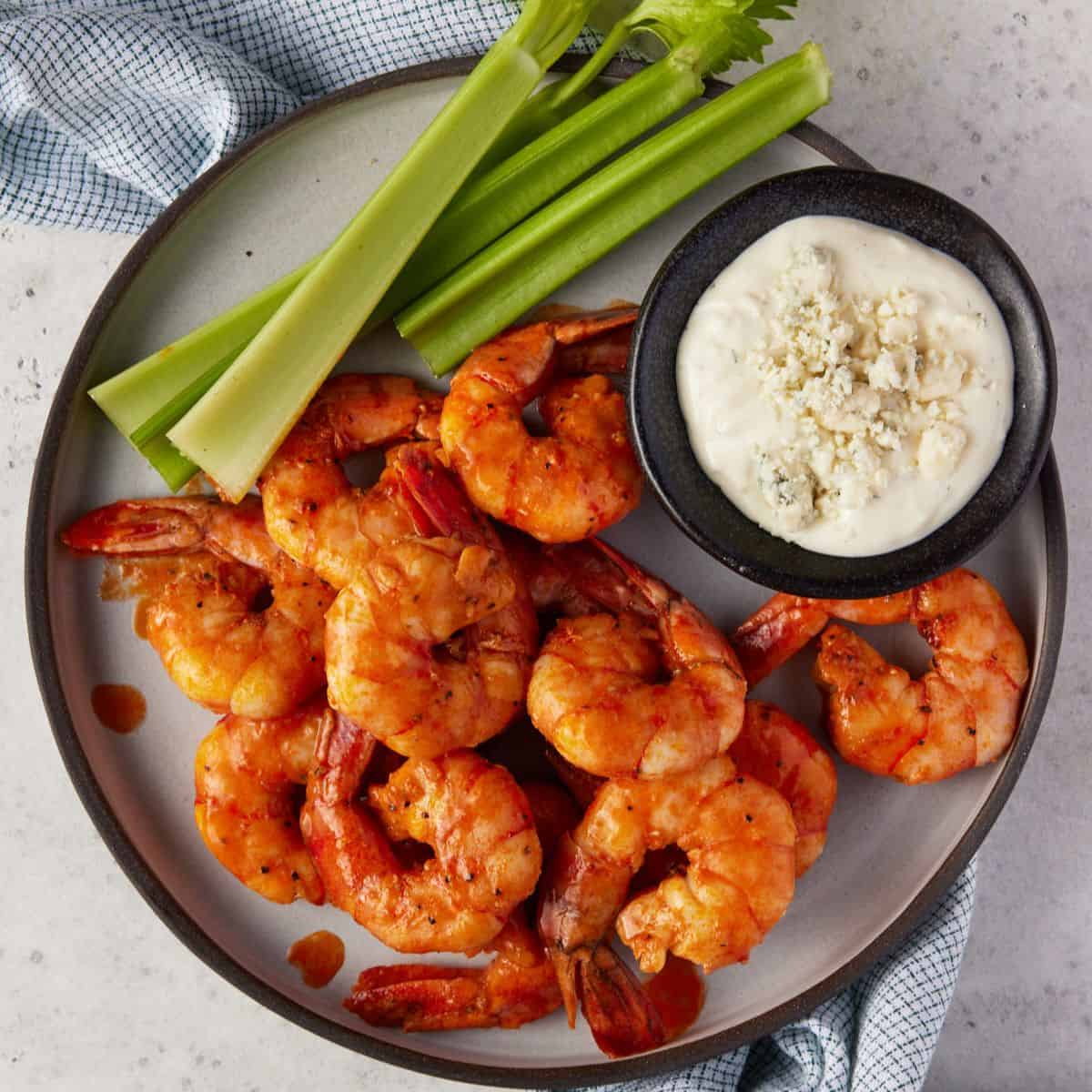 Buffalo Shrimp Recipe - Garnish with Lemon